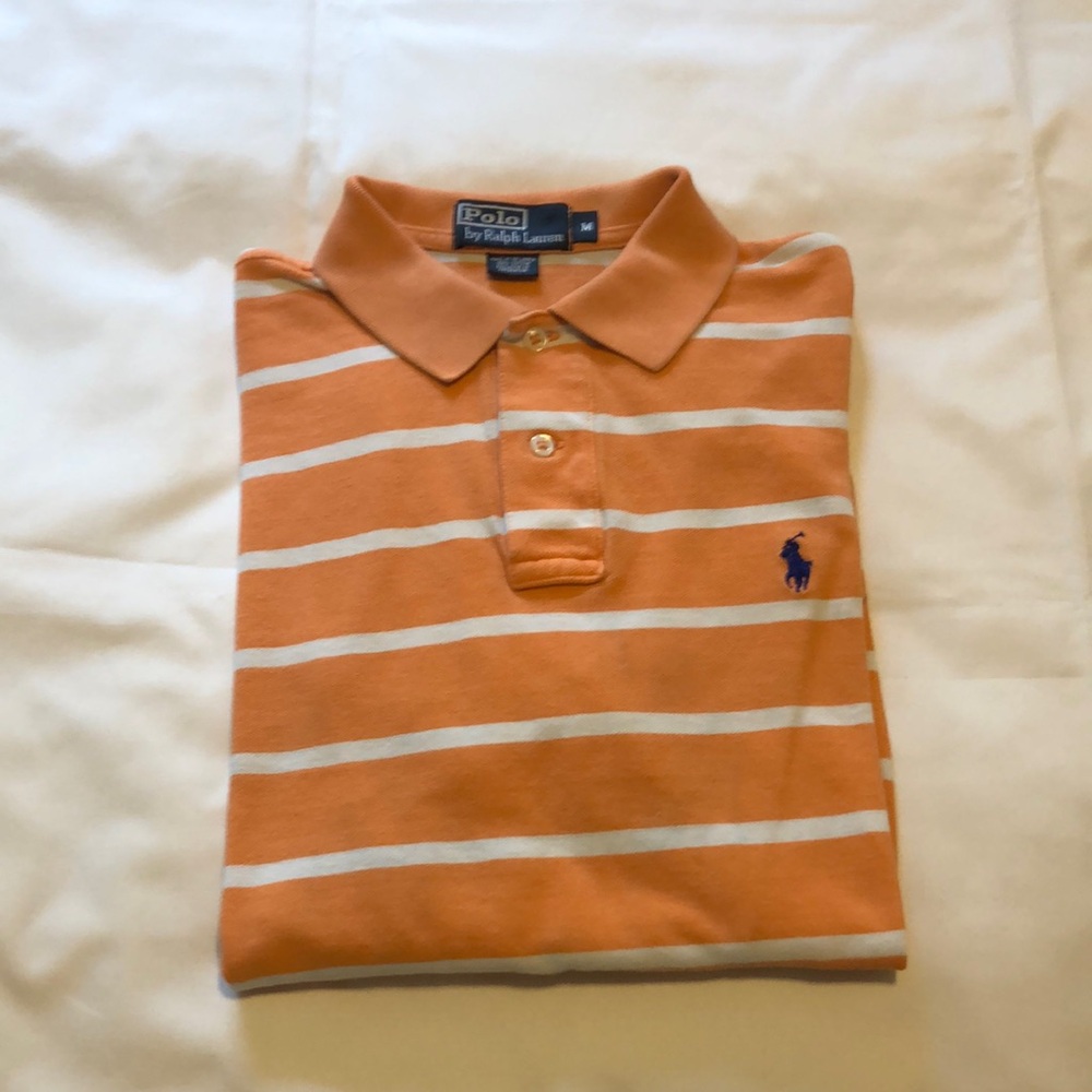 Polo Ralph Lauren Orange Striped Polo Shirt